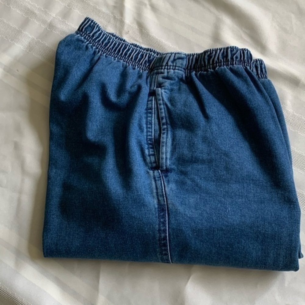 Woman Within, Denim Jeans, Size 16, Elastic Waist. Excellent Condition.